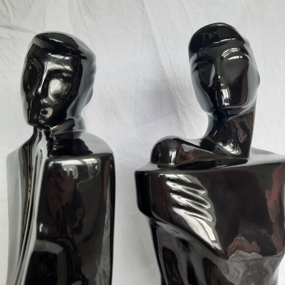 Vintage 80s Lindsey B Balkweill Style Ceramic Man Woman Memphis Style Figurines - Picture 8 of 12